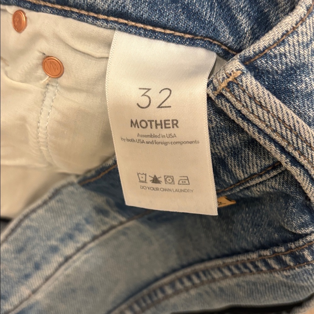 MOTHER Light Blue Straight Leg Jeans - Picture 4 of 8